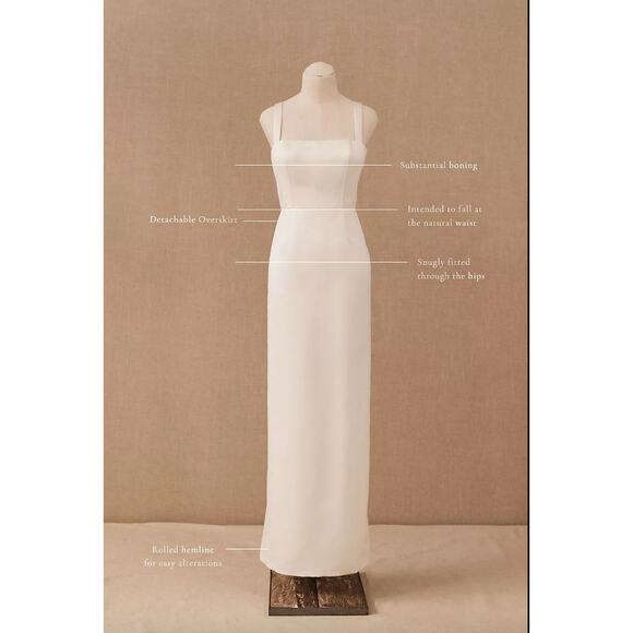 BHLDN x Amsale Olympia Gown Ivory Cream Women's Size 4 NWT FLAWS - Picture 6 of 16